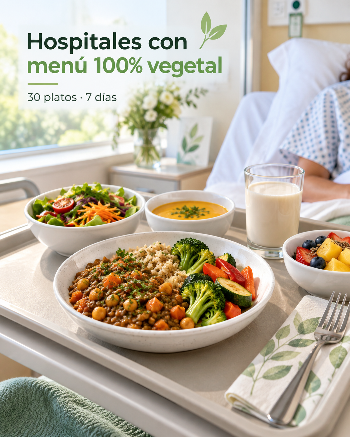 Un equipo de expertos diseña una semana completa de alimentación vegetal para hospitales